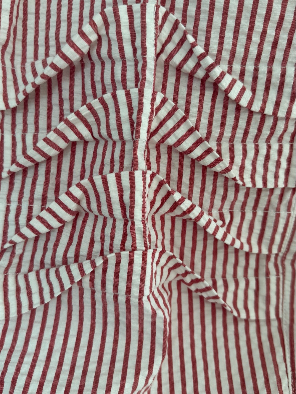 Casual Red & White Striped Wide-Leg Pants - Picture 3 of 5